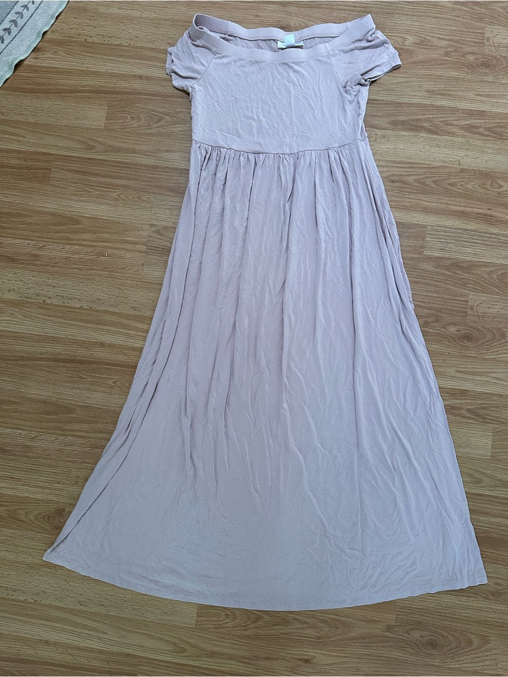 Motherhood Maternity Blush Pink Off-Shoulder Maxi Dress Size Medium